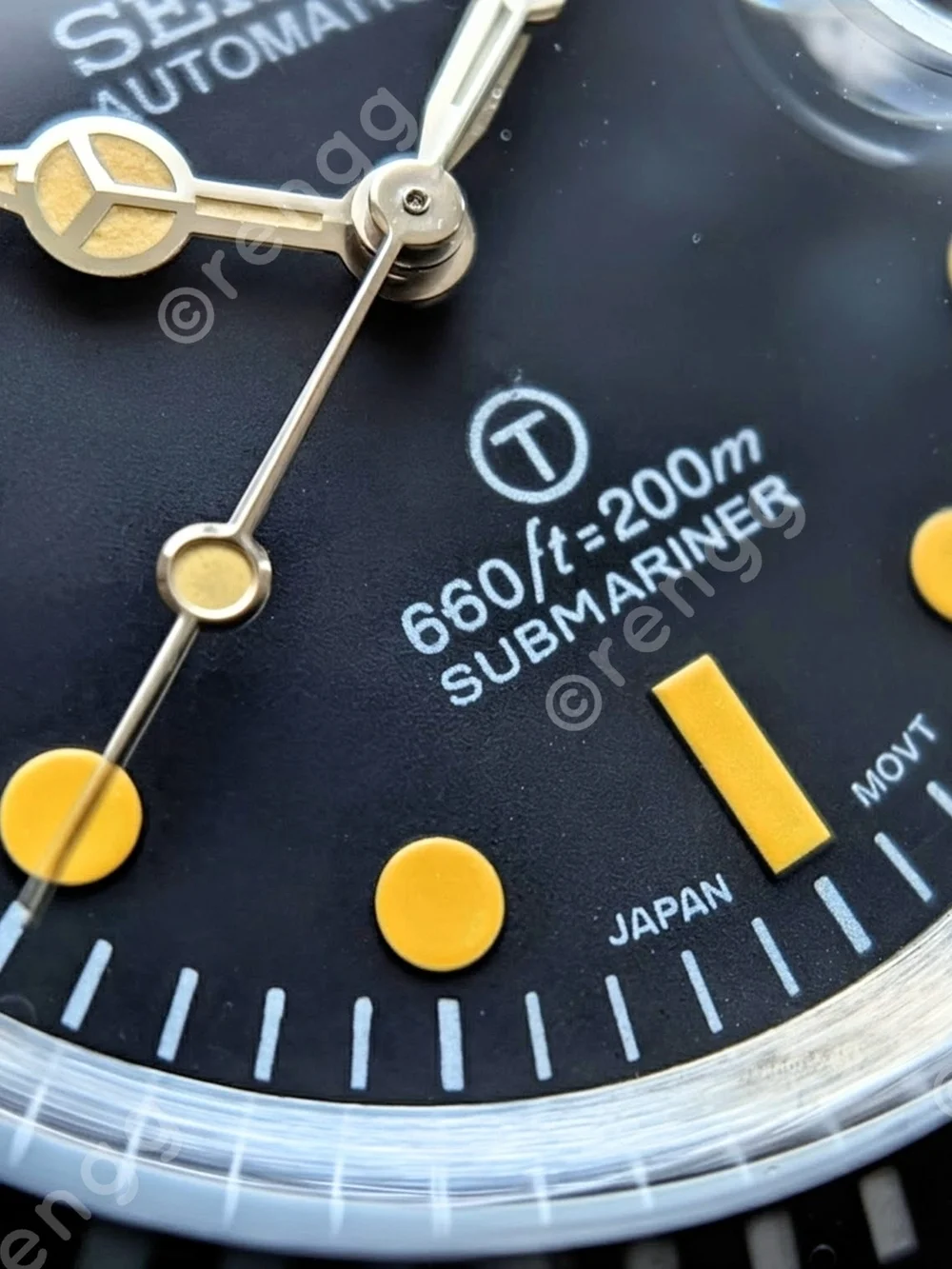 Automatic Vintage Black Seiko 40mm Submariner Dive Mod Watch Sapphire 24jewels - Picture 8 of 10